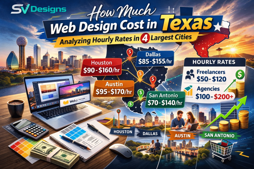 How Much Web Design Cost in Texas: Analyzing Hourly Rates in 4 Largest Cities