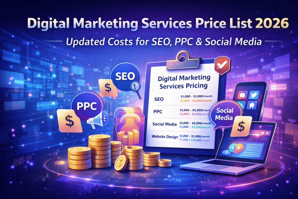 Digital Marketing Services Price List 2026 — Updated Costs