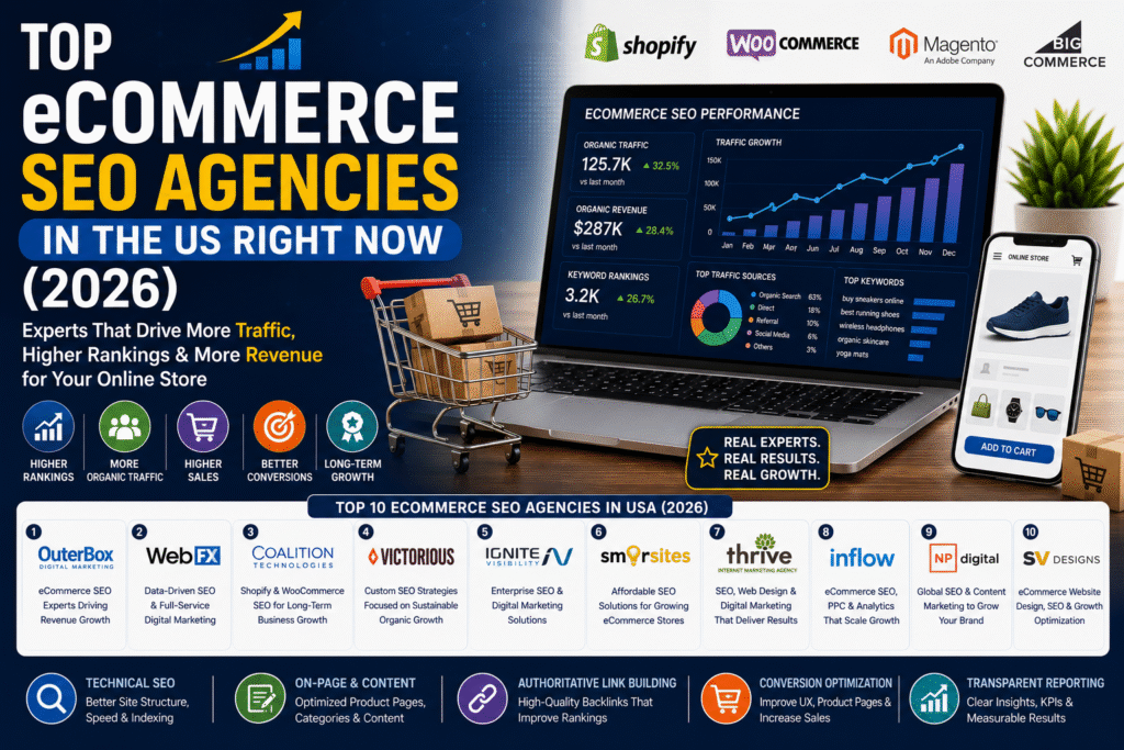 What are the top eCommerce SEO agencies in the US right now (2026)?
