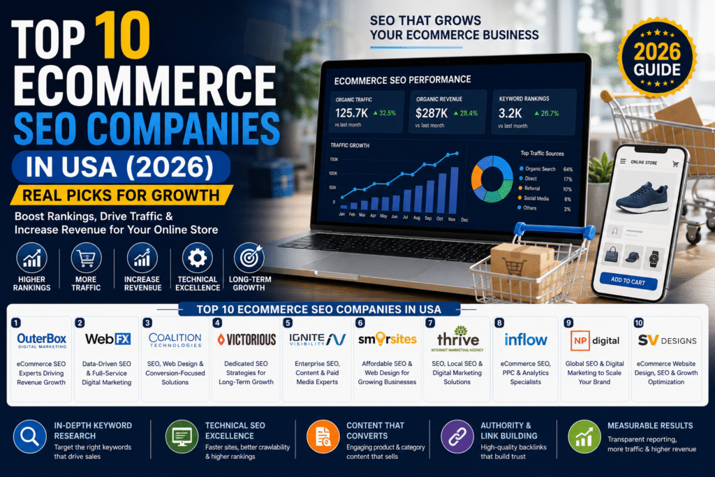 Top 10 Ecommerce SEO Companies in USA (2026) – Real Picks for Growth